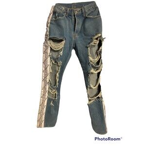 LF "The Brand" Starter Jeans Ripped Xtreme Distressed Button Fly Size 27